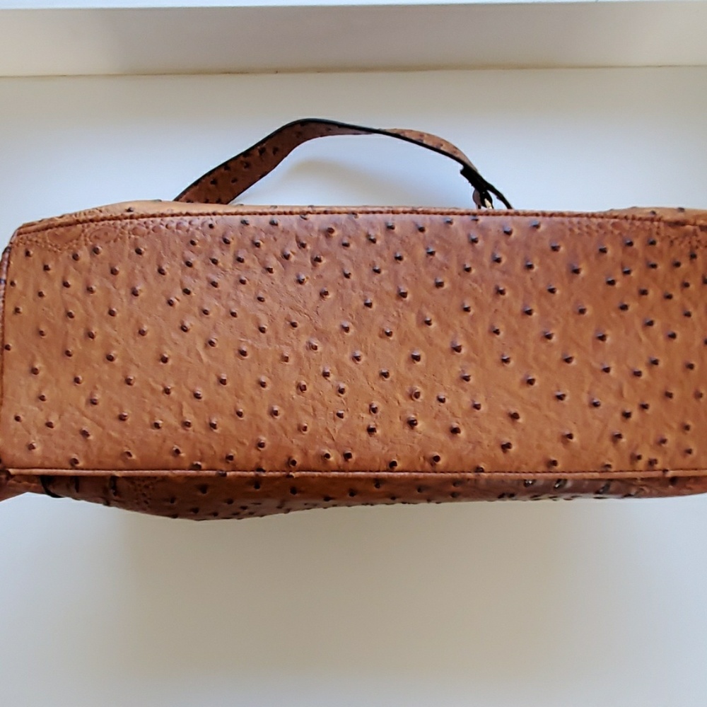 Large Satchel Ostrich Embossed Handbag/Wallet - Picture 3 of 8